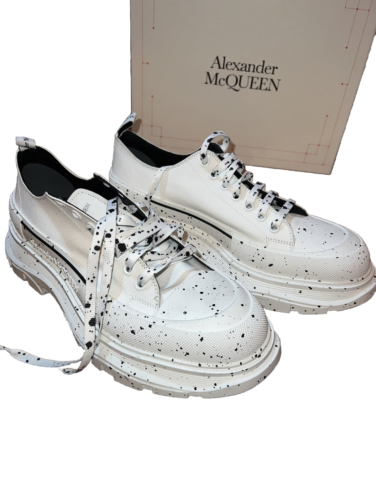 Alexander McQueen Tread Slick Speckled Sneakers  Retail $720 sz 49 US 16 4 Alexander McQueen