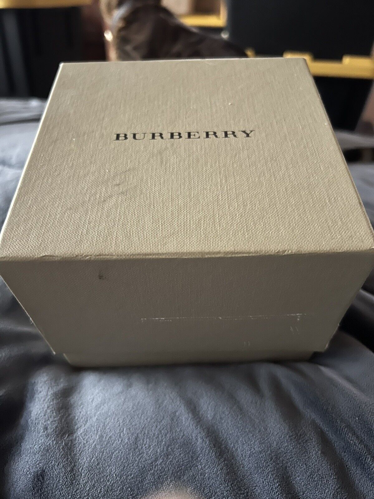 BURBERRY Gold Plated Charm Bracelet Watch RARE Box, Manuals, Tags Needs Battery