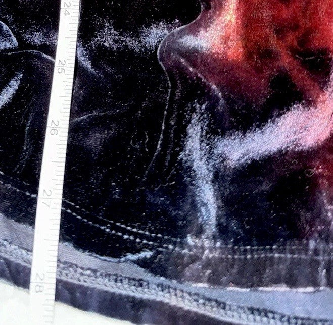 Johnny Was L Large Black & Red Velvet Hoodie Pullover Sweatshirt Tunic Top WARM Johnny Was