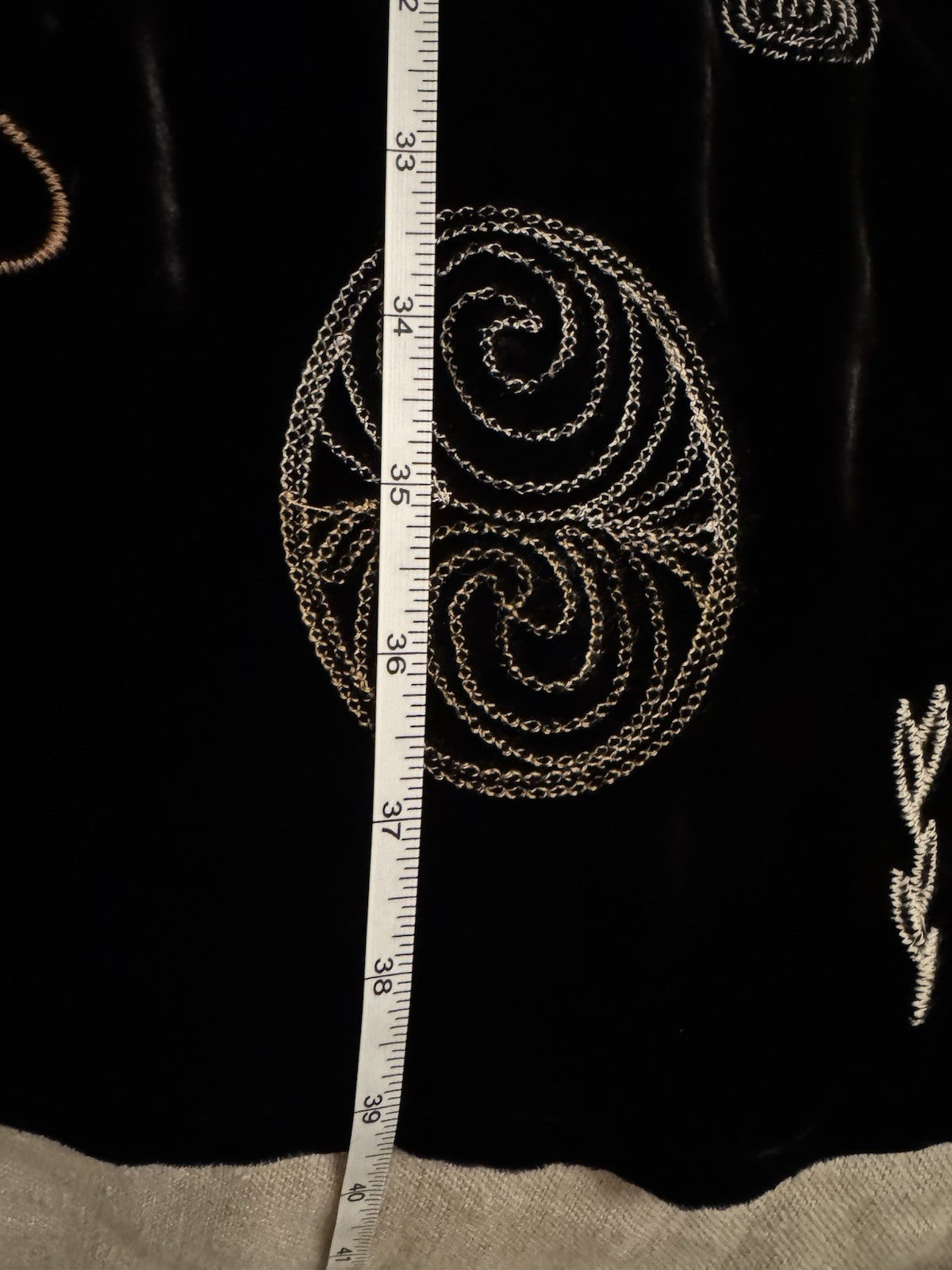 Johnny Was 1X 1XL Plus Black & Gold Velvet Kimono Shift Mini Dress Tunic Johnny Was