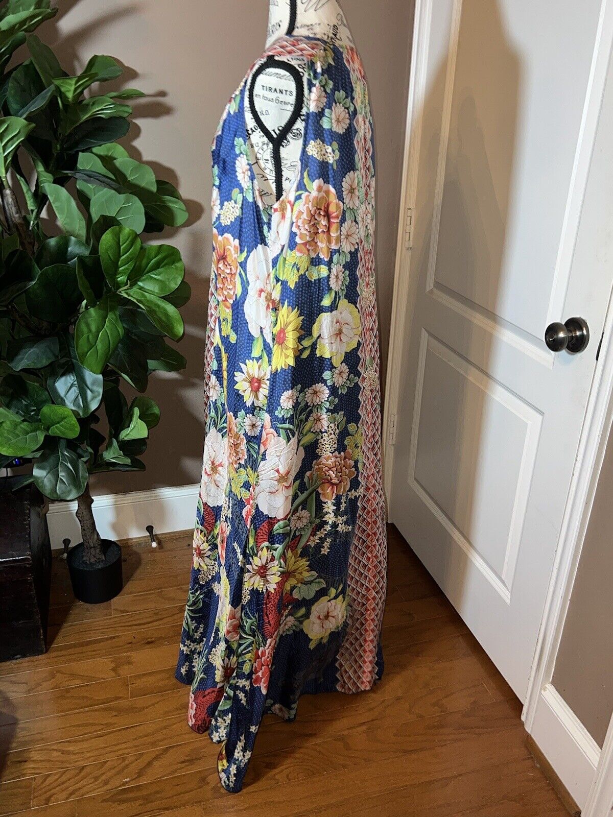 NEW Johnny Was 100% Silk Sz L Large Sleeveless Maxi Wrap Dress Long Flowy NWOT