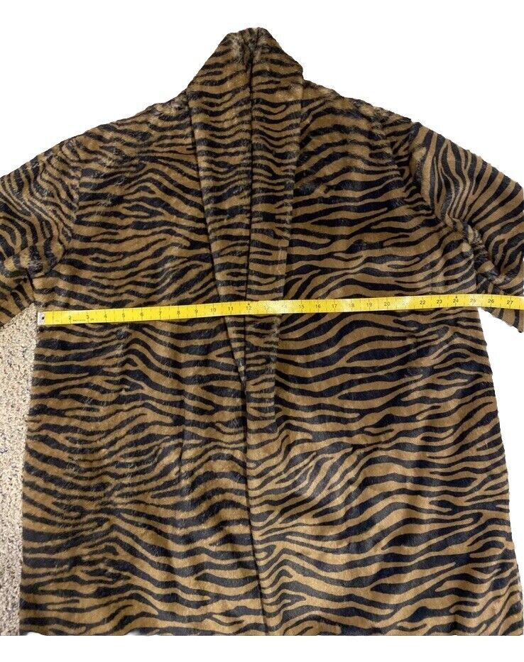 Johnny Was Faux Fur Tiger Stripe Coat Jacket Wrap Sz M Medium