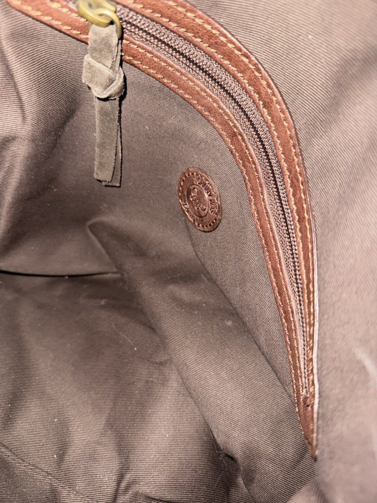 Johnny Was Dark Chocolate Brown Leather & Suede Bag Purse Tote Hobo Tassels Johnny Was