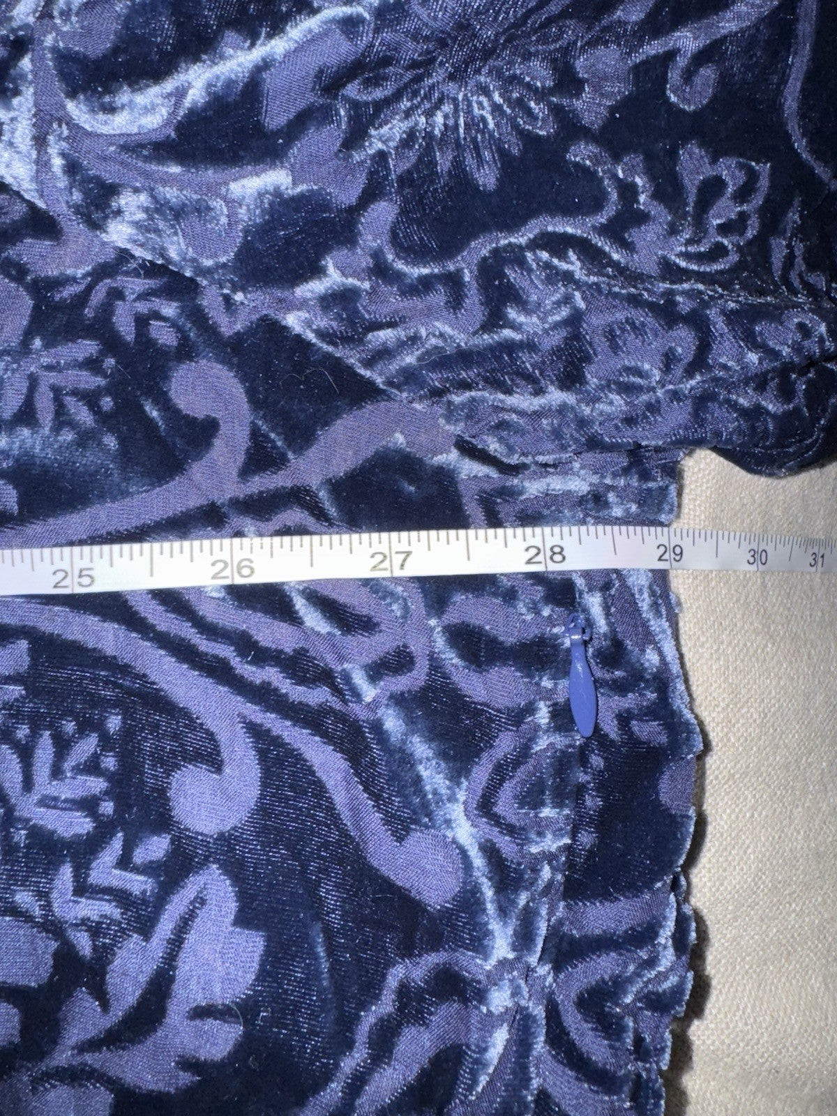 Johnny Was 3X Midnight Blue Velvet Burnout Shift MIDI Dress Lightweight Cool Johnny Was