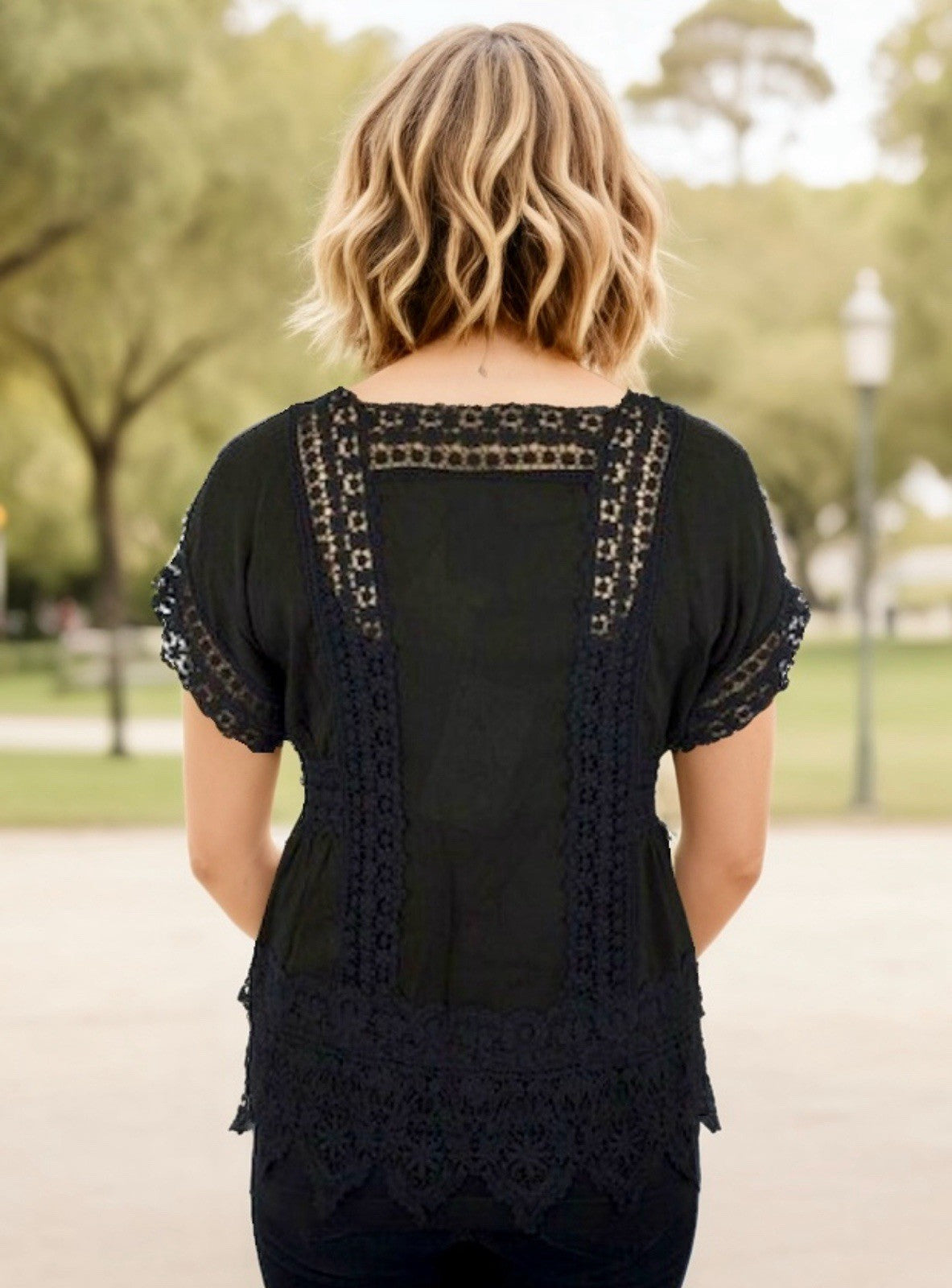 Johnny Was 3x 3XL Tunic Top Black Silky Shirt Embroidered Blouse Lightweight Johnny Was