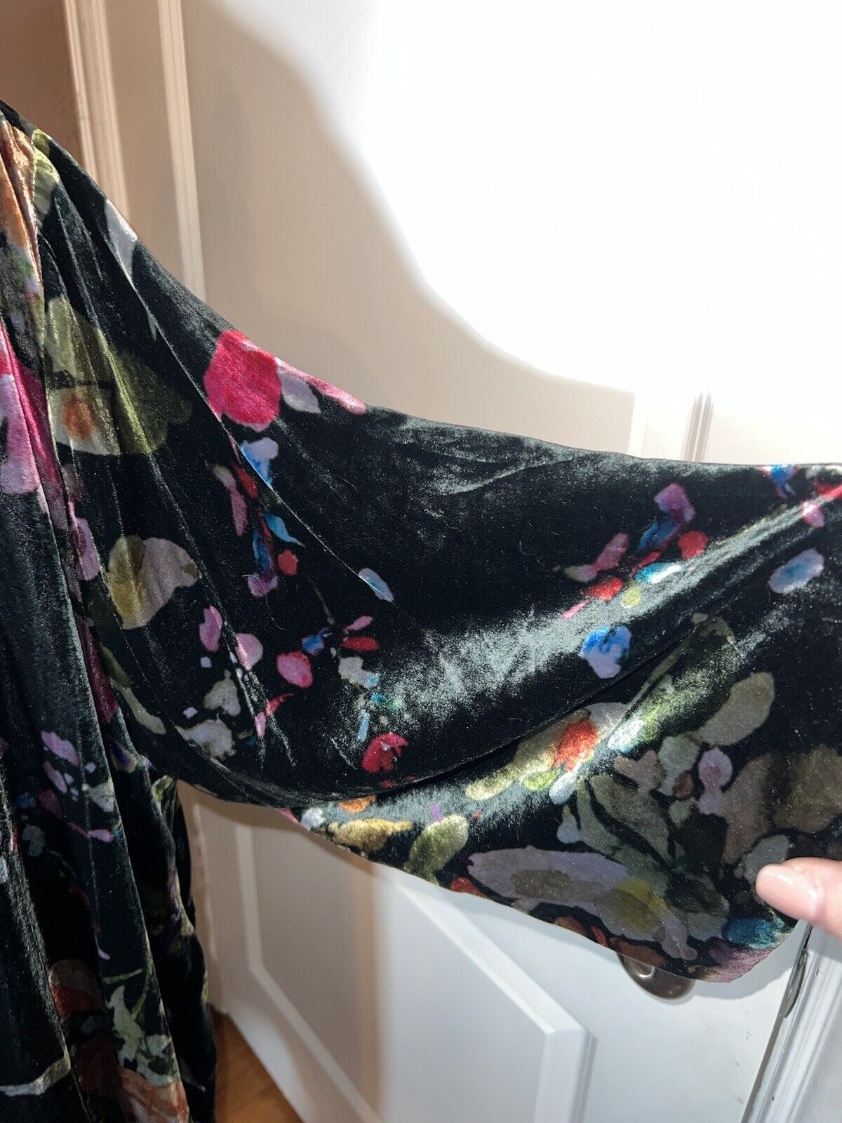 Johnny Was Velvet & Silk Kimono Wrap Sz 1XL 1X XL REVERSIBLE Jewel Tones Floral