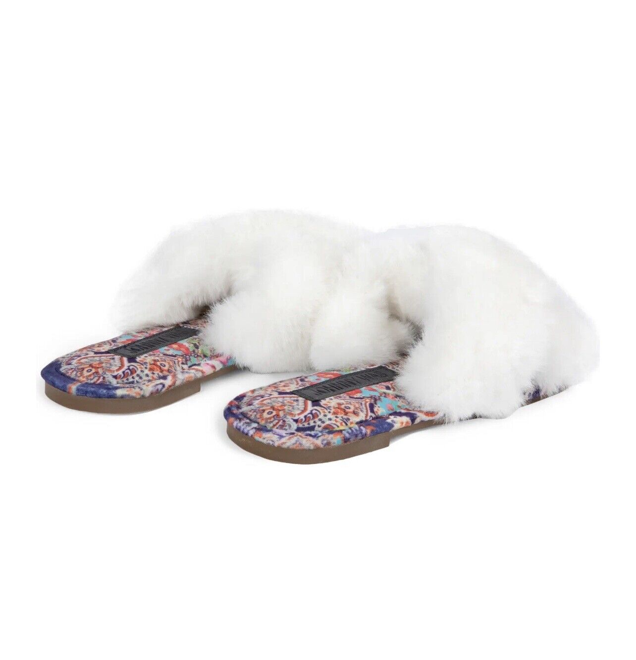 Johnny Was Indi X Faux Fur Slippers sz 6