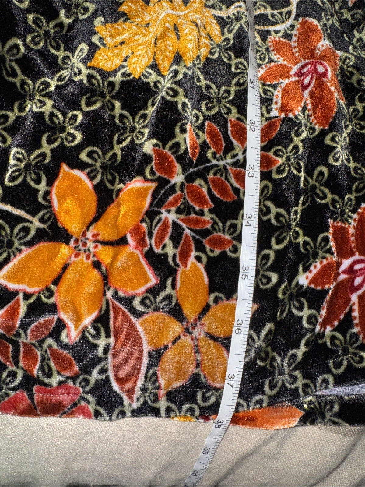 Johnny Was XL Velvet Mini Dress Tiered Fall Colors Babydoll Beaded Maxi Johnny Was