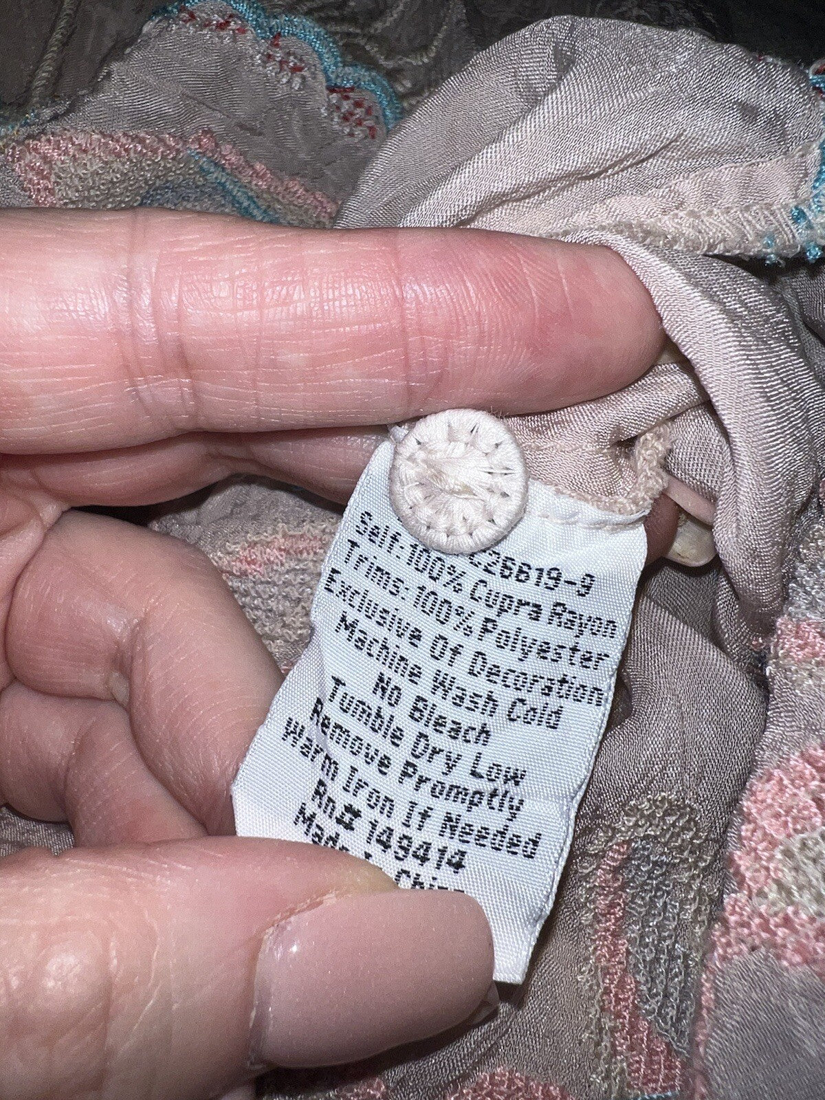 Johnny Was M Pale Pink Tunic Top Embroidered Silky Mini Dress Lightweight Cool Johnny Was