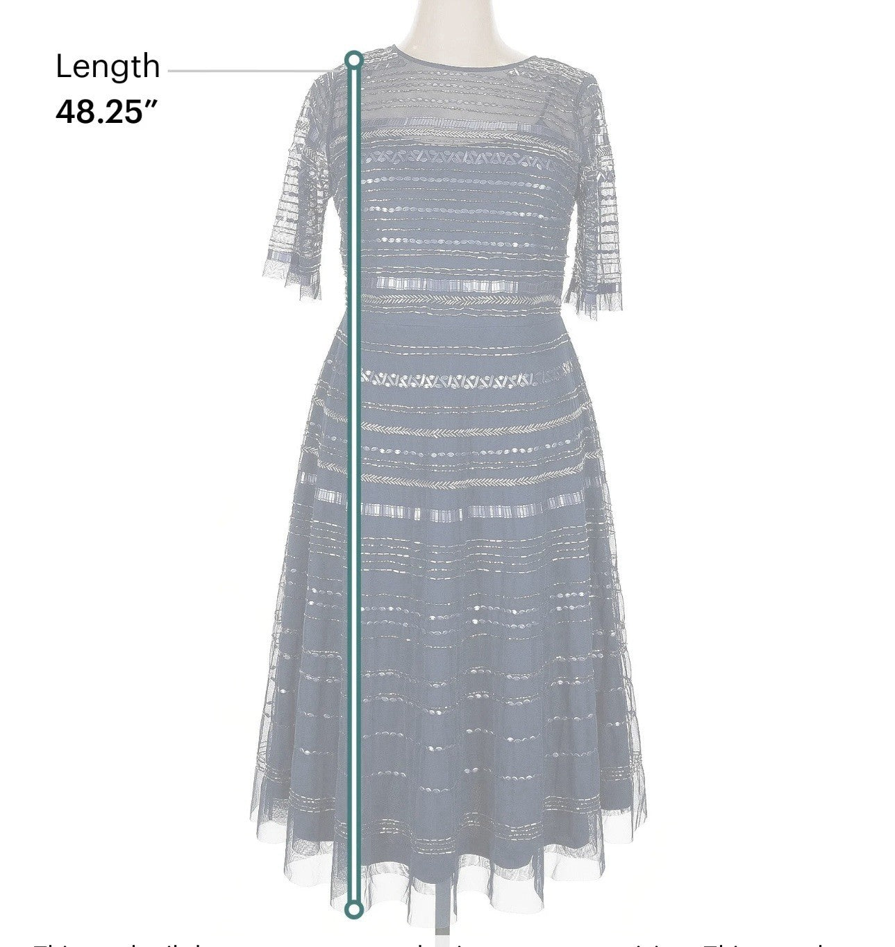 Johnny Was Sz 14 Blue Beaded Mesh Cocktail Party Dress $625 Retail Blk Label Johnny Was