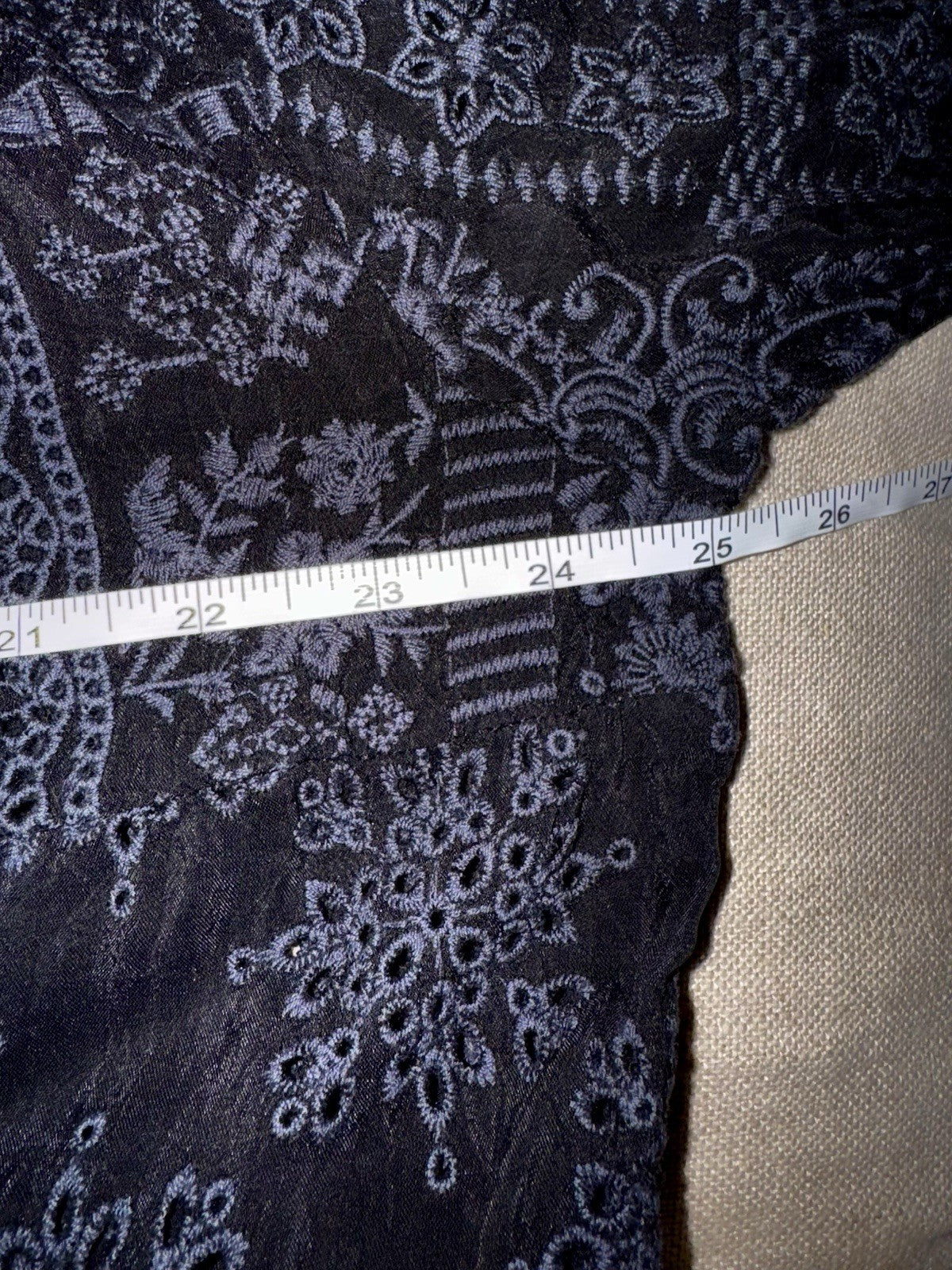 Johnny Was XXL Black Eyelet Lace Mini Dress & Slip Drawstring Waist $560 Ret Johnny Was