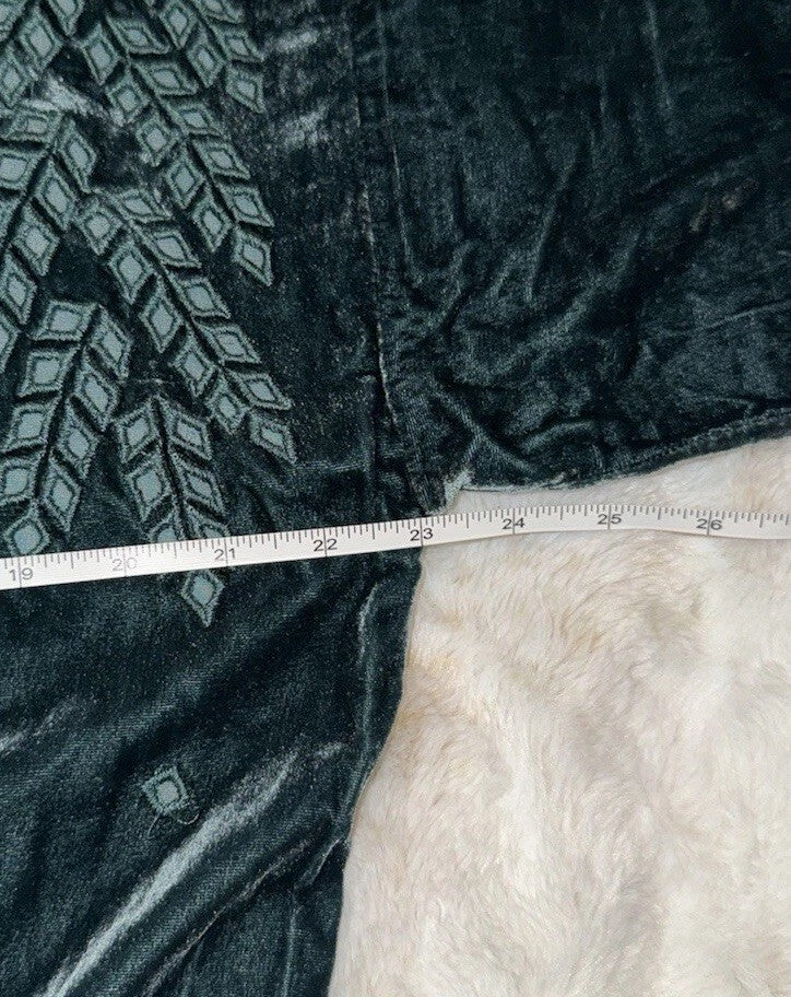 Johnny Was Jade L Large Velvet Long Kimono Duster Wrap Green Coat Embroidery Johnny Was