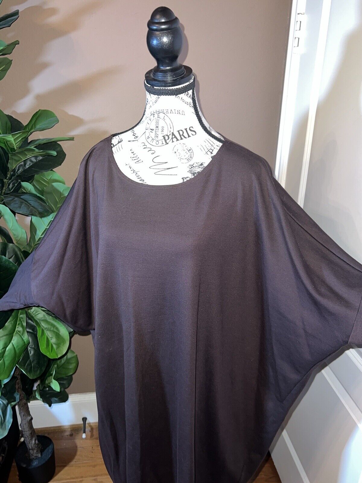 Bryn Walker Chocolate Brown Dolman Sleeve Tunic Top XL  MSRP $190