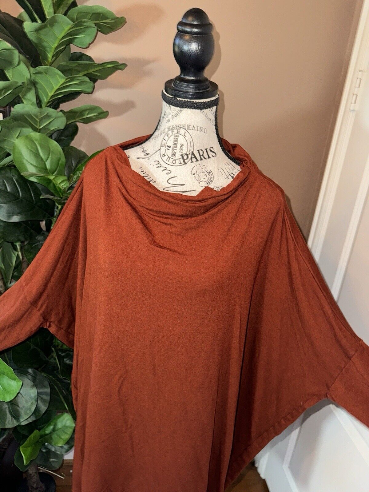 Bryn Walker Burnt Orange Rust Dolman Sleeve Tunic Top XL 1X MSRP $190