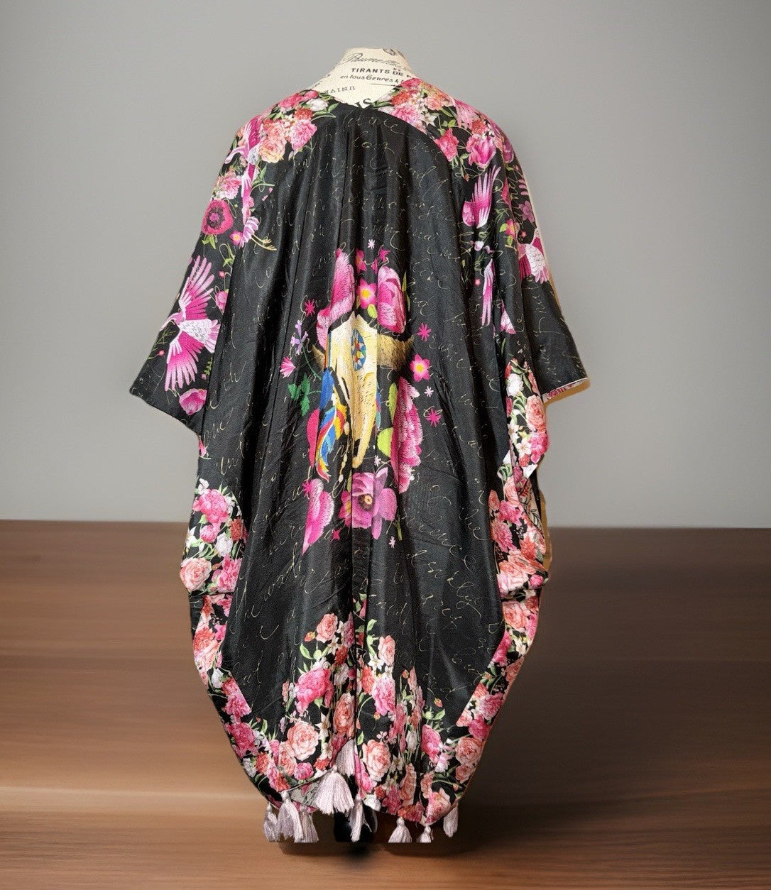 Johnny Was O/S 100% Silk Poncho Wrap Kimono Top Western Texas Native American Johnny Was