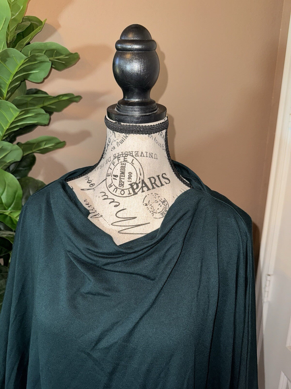 Bryn Walker Forest Green Dolman Sleeve Tunic Top XL Oversized  MSRP $178 Bryn Walker