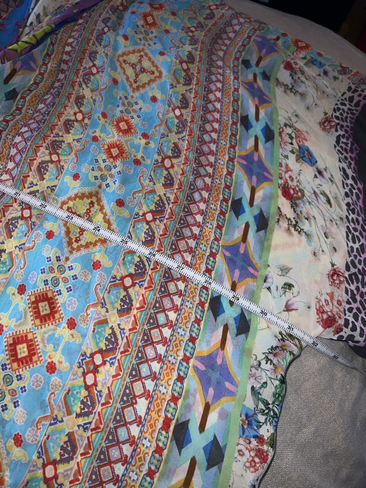 Johnny Was 2X Silky Kimono Jacket Floral W/ Belt Lavender Pink Lightweight Cool Johnny Was