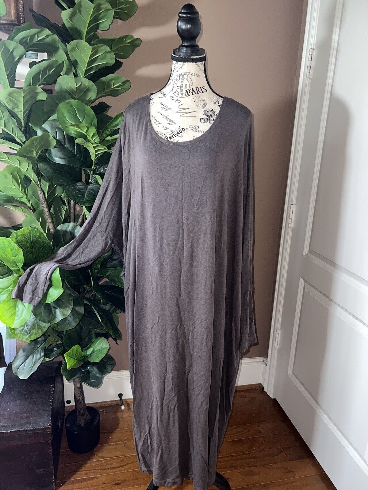 Bryn Walker Chocolate Brown Dolman Sleeve Maxi Dress Batwing 3X 3XL MSRP$198