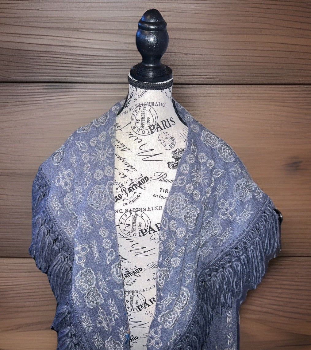 Johnny Was M Sweater Hoodie Coat Jacket Wrap Pockets Fringe Embroidered Johnny Was