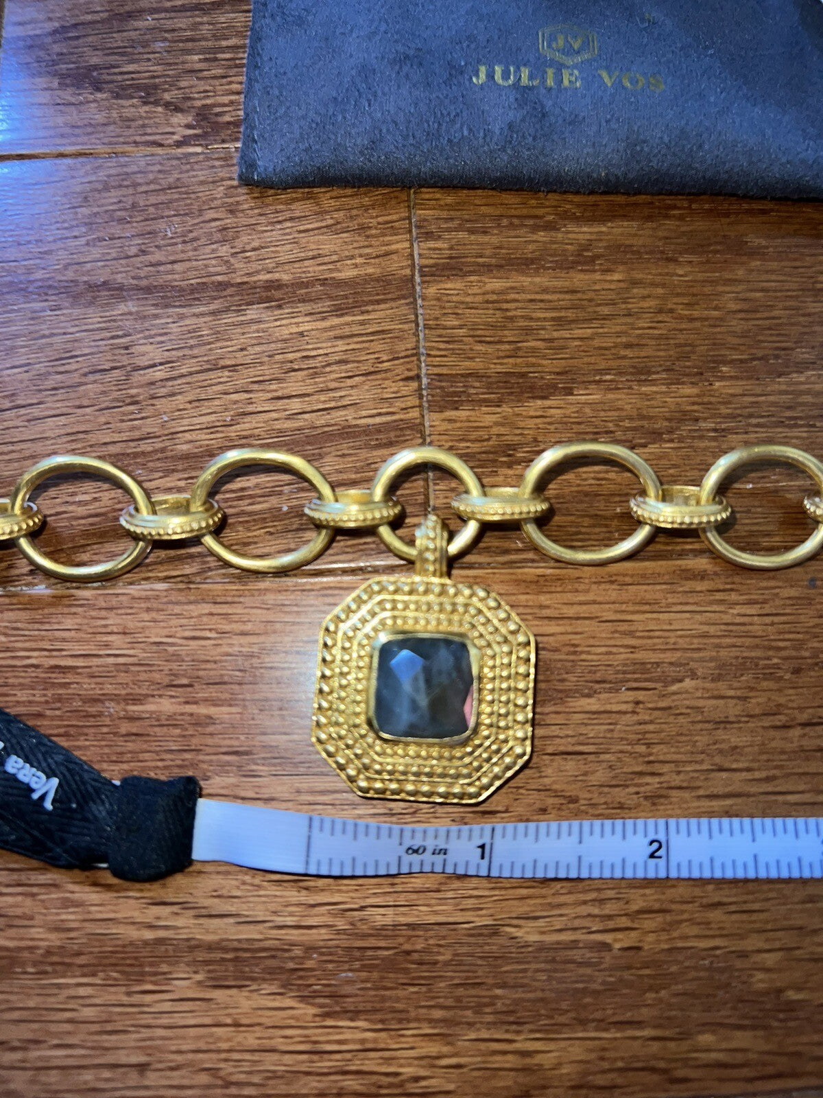 Julie Vos Luxor Necklace Toggle Link 24k Gold Plated Adjustable Julie Vos