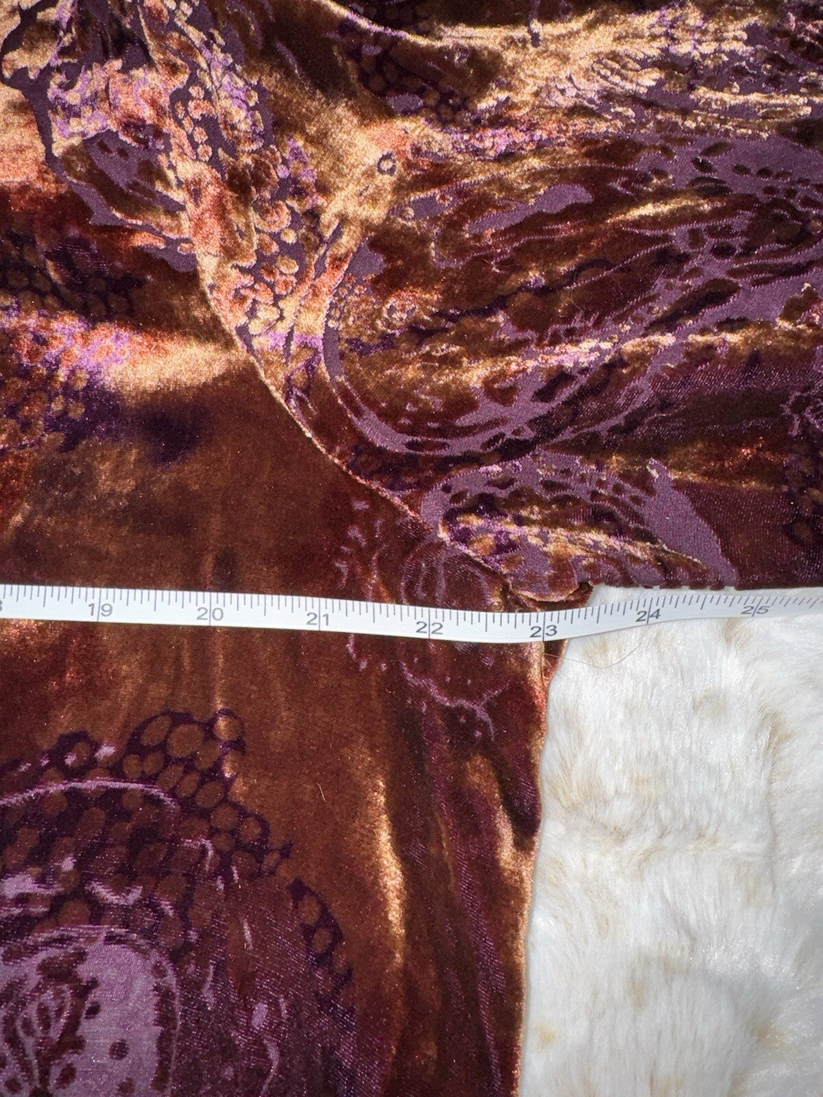 Johnny Was Sz XL Rust Red Burnout Velvet Tunic Top Peasant Blouse Keyhole Johnny Was