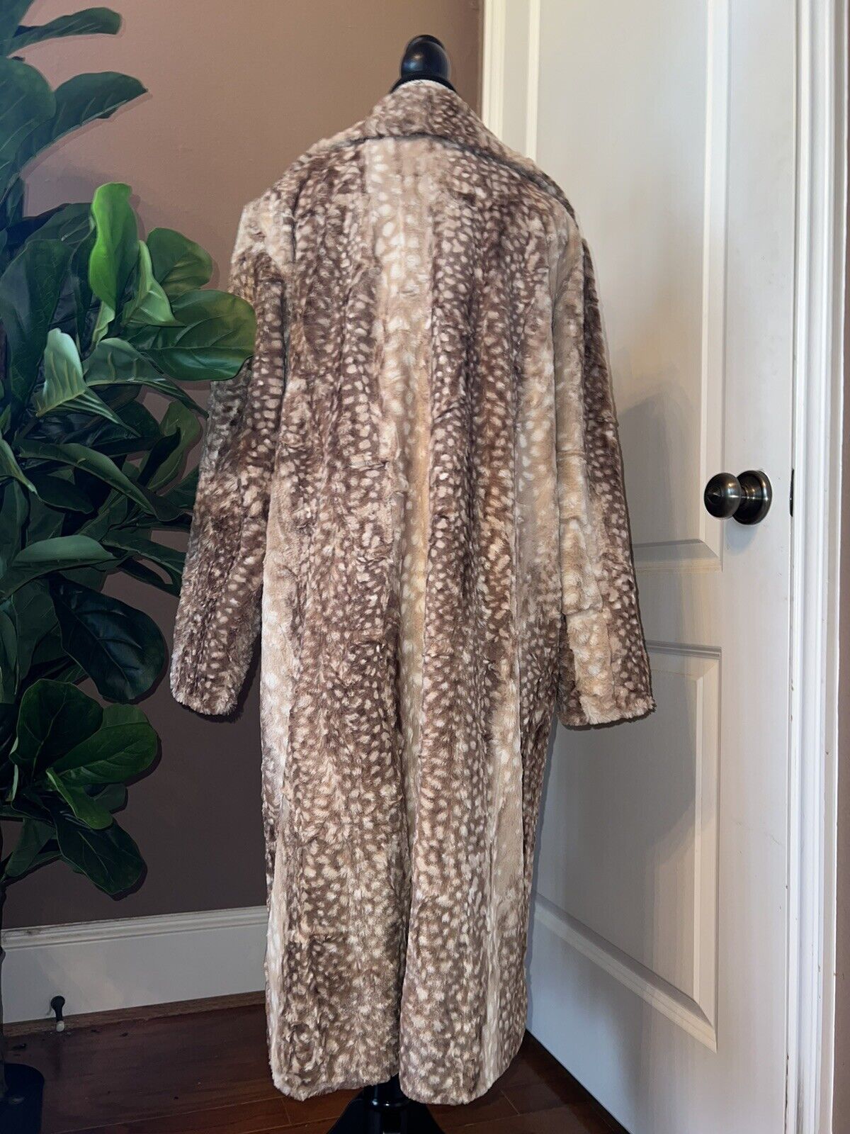 Johnny Was Falyne Faux Fur Coat Jacket Wrap Sz S Small  100% Silk Lining