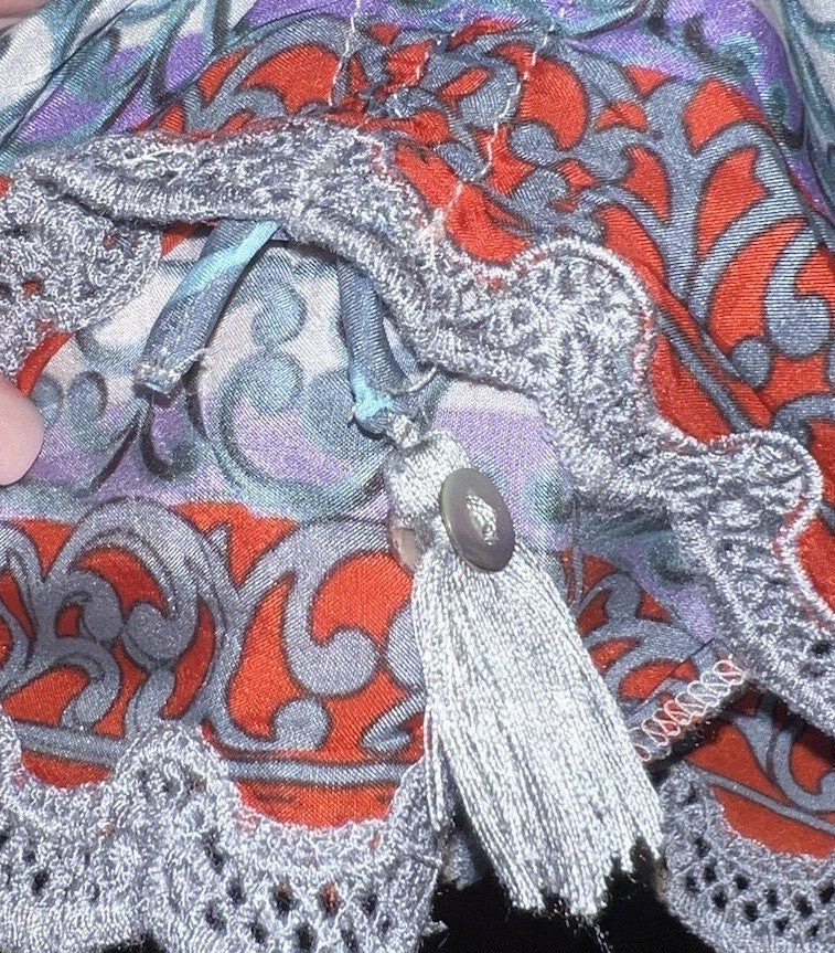 Johnny Was XL 100% Silk Long Sleeve Tunic Top Dragon Blouse Shirt Asian BOHO Johnny Was