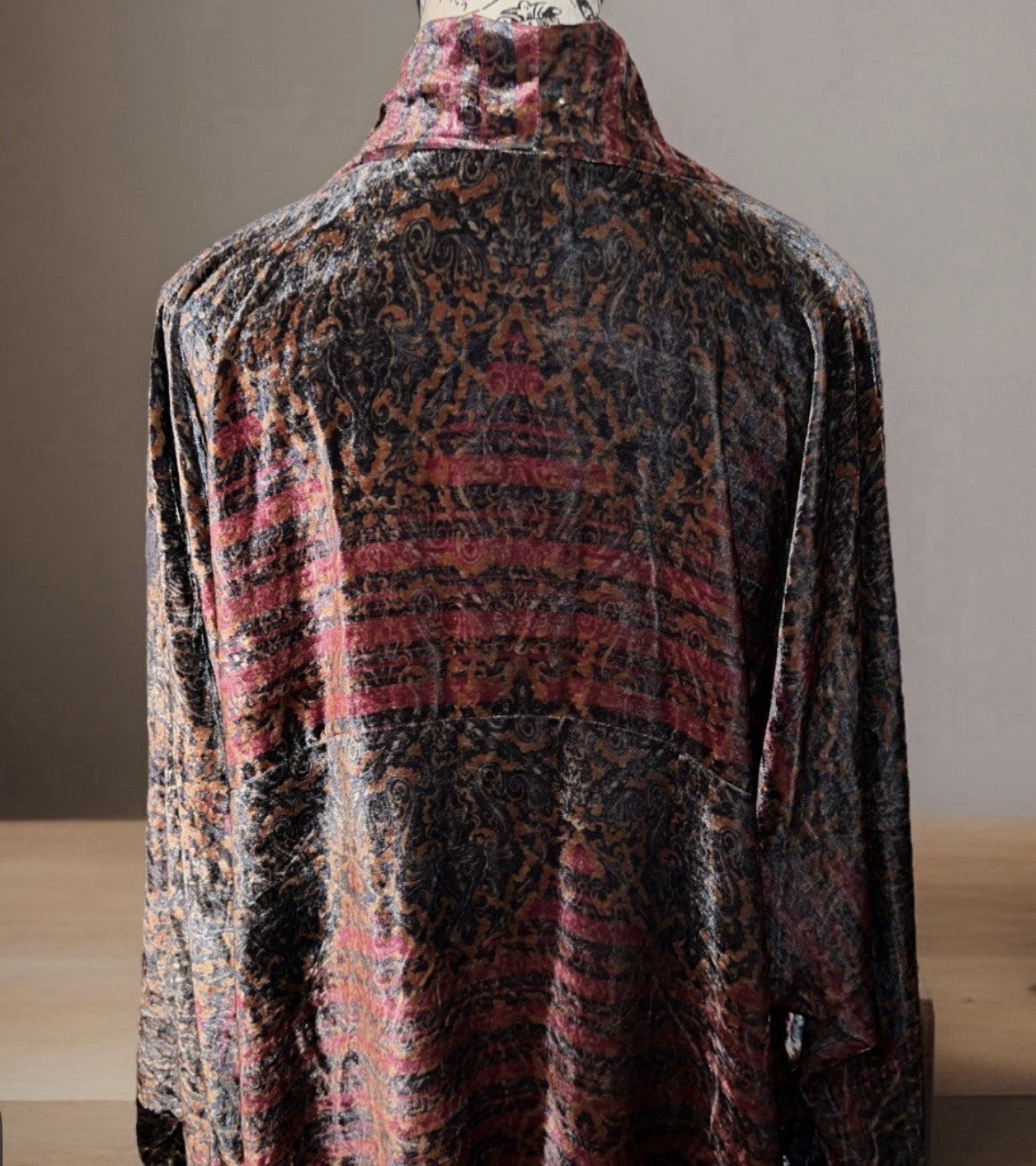 Johnny Was Black & Red Velvet Sz 3X 3XL Kimono Wrap Gorgeous Colors Johnny Was