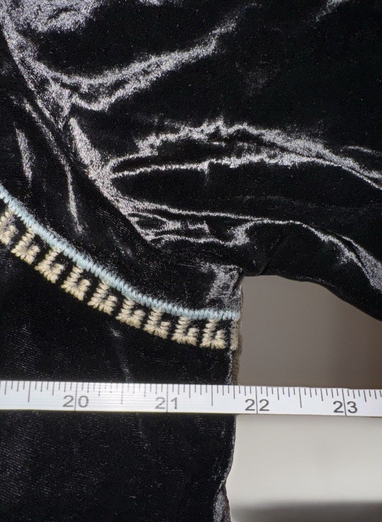 Johnny Was Black Velvet L Kimono Wrap Duster Jacket Coat Cardigan Aztec Luxury Johnny Was