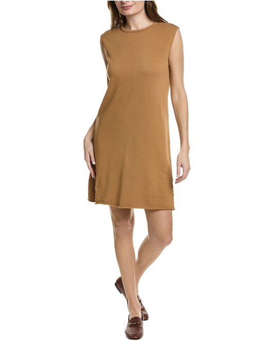 Eileen Fisher SOFT Crew Neck Sleeveless Tank Dress Chestnut Color Sz 3x