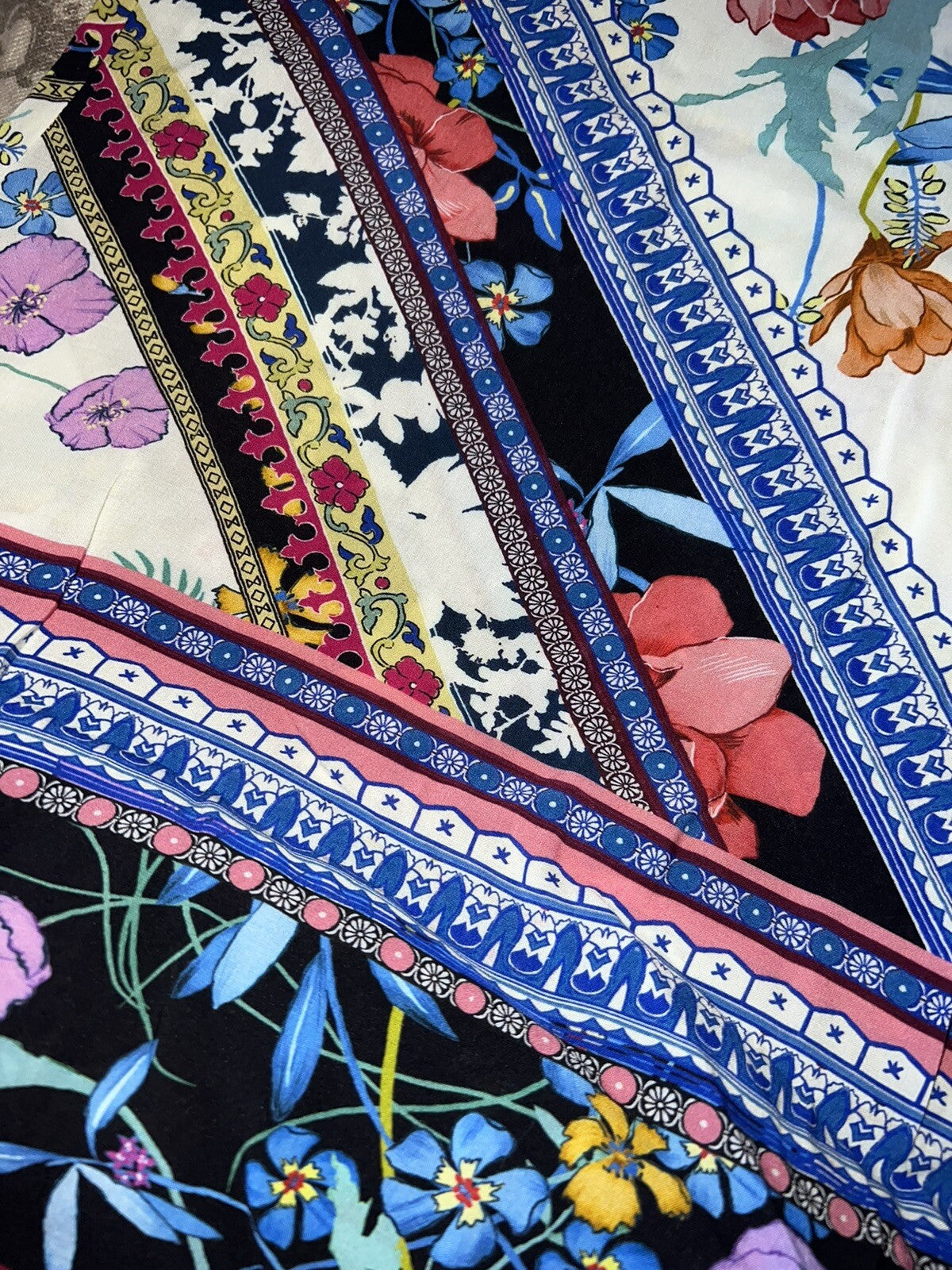 Johnny Was 1X Peasant Blouse Silky Floral Tunic Top Lightweight Cool White BOHO Johnny Was