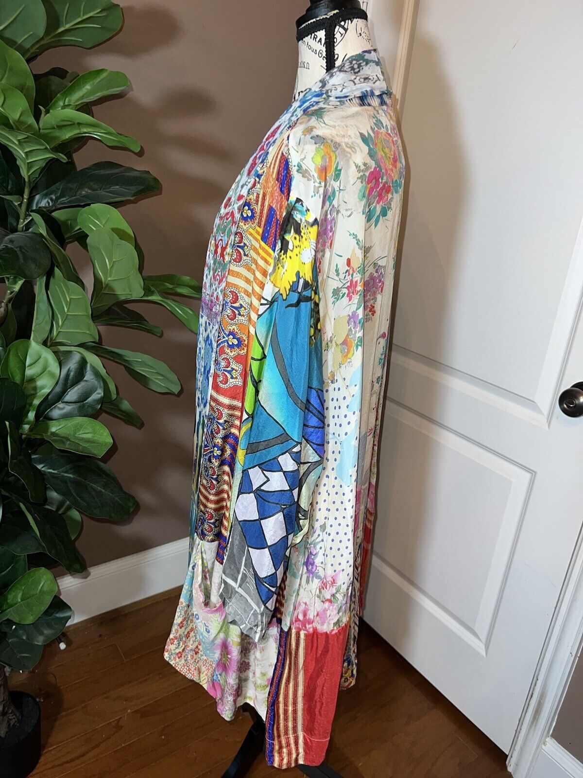 New Johnny Was 100% Silk Kimono Sz XXL 2X 2XL Wrap Jacket SUMMER