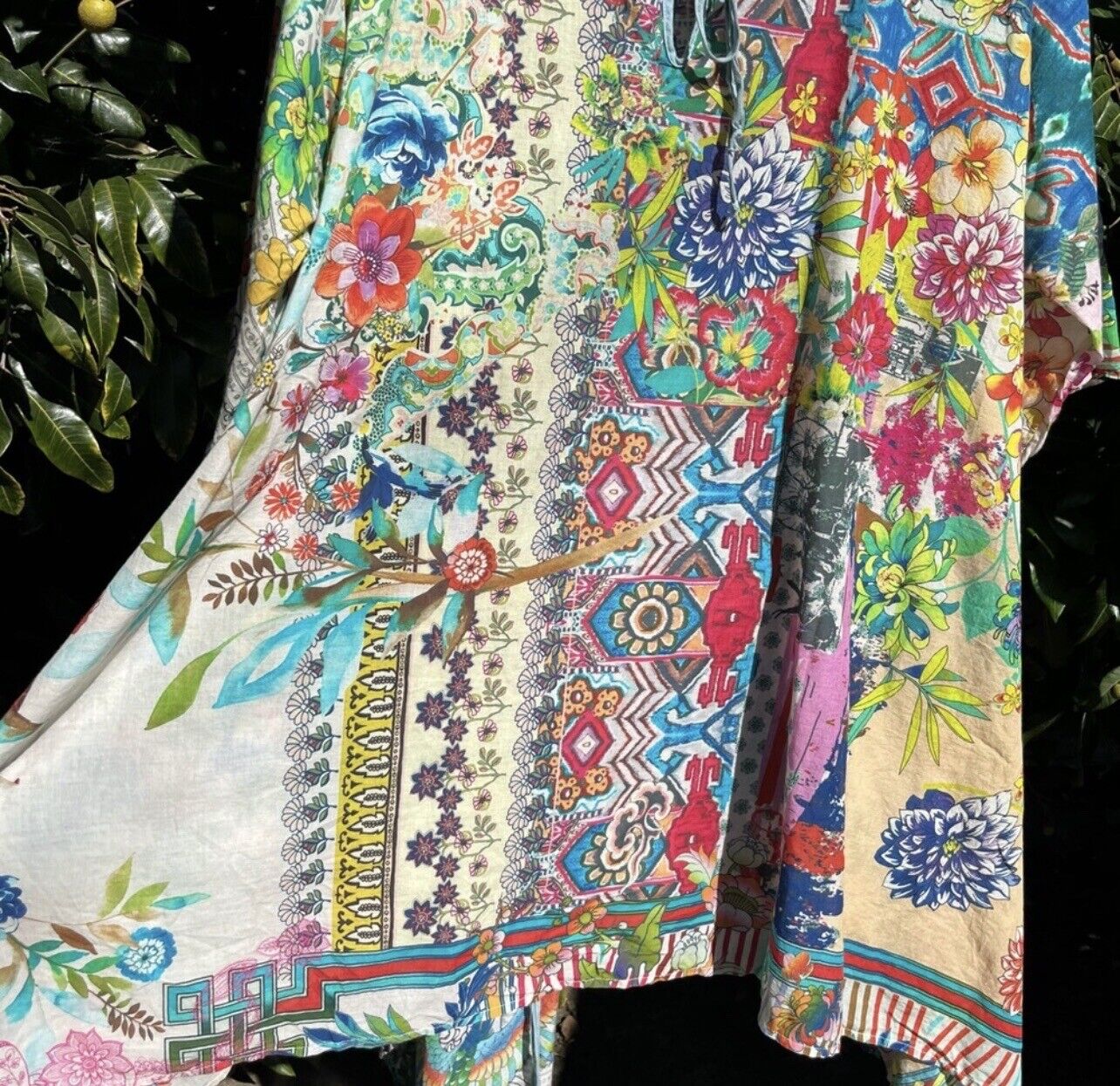 Johnny Was 3x Tunic Top With Kimono Sleeves