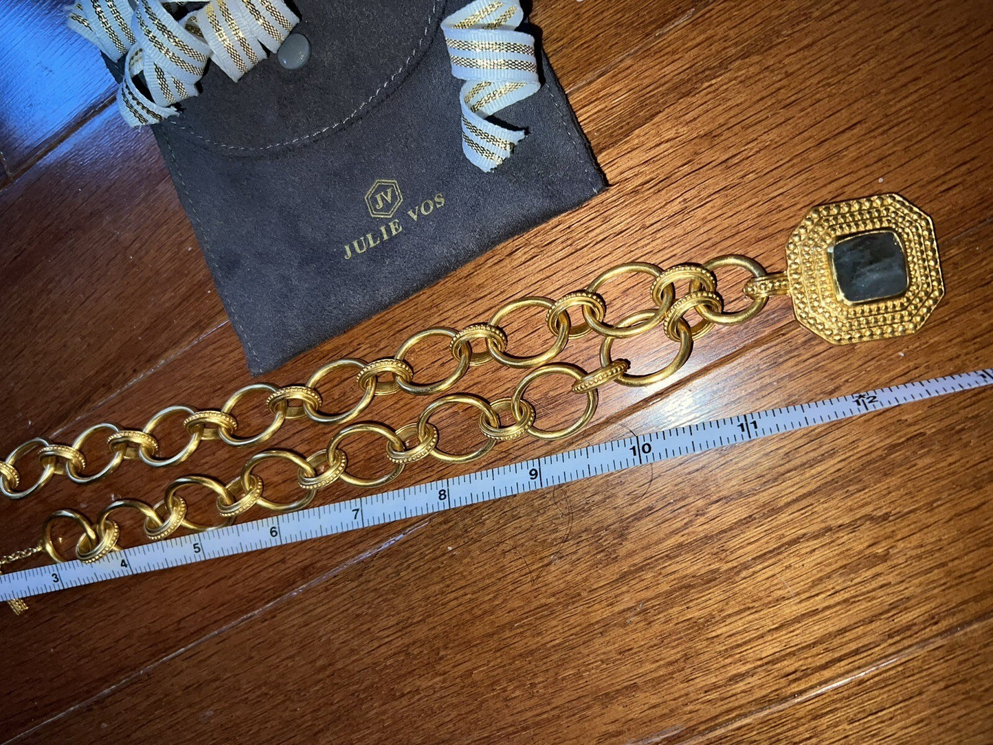 Julie Vos Luxor Necklace Toggle Link 24k Gold Plated Adjustable Julie Vos