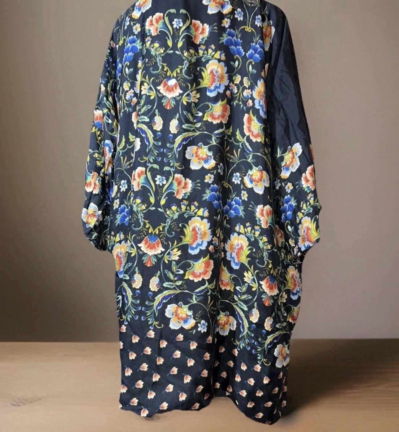 Johnny Was Large Velvet & Silk Kimono Wrap REVERSIBLE Jewel Tones Jacket Johnny Was