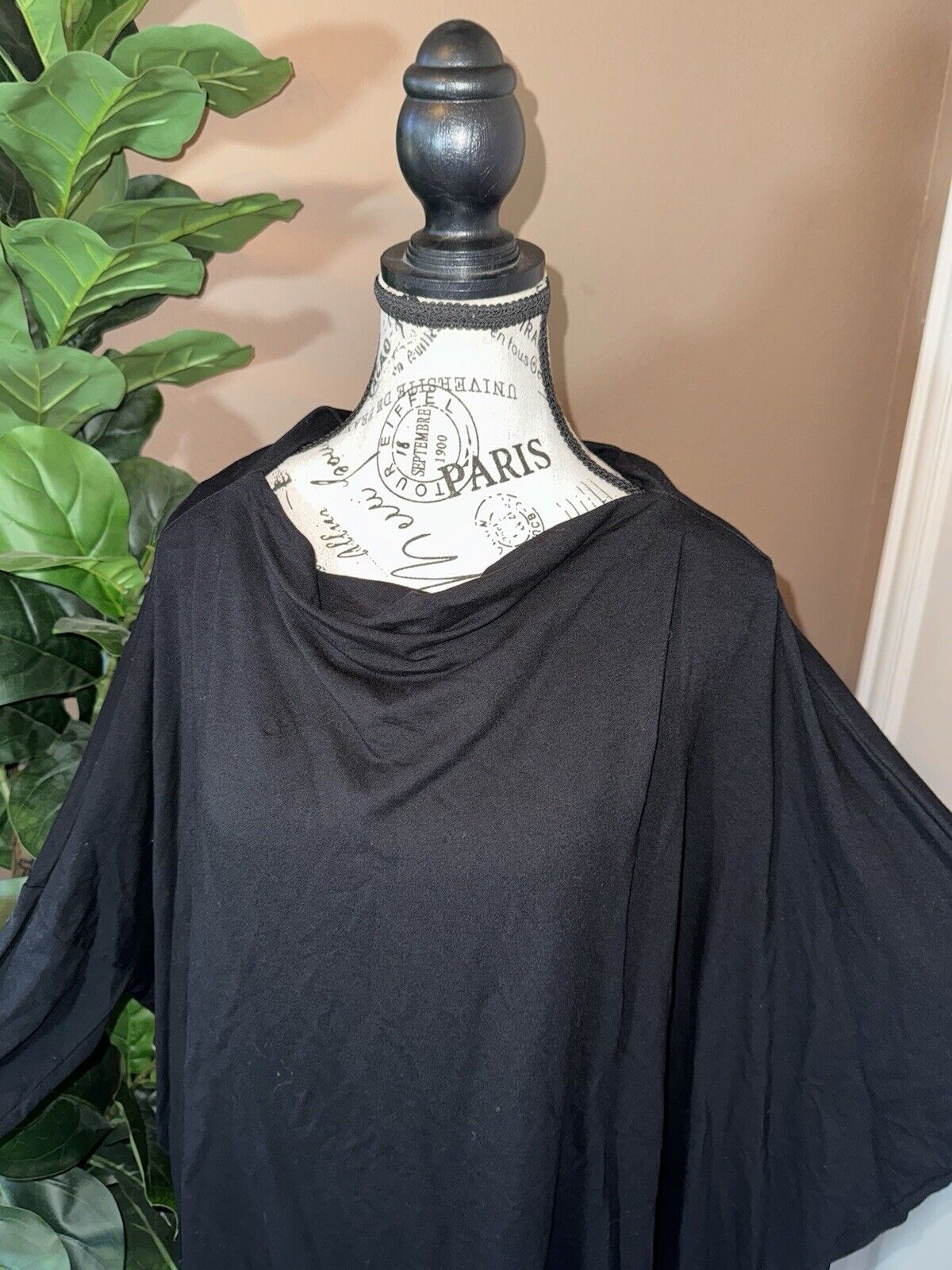 Bryn Walker Classic Black Dolman Sleeve Tunic Top Sz L Large  MSRP $178