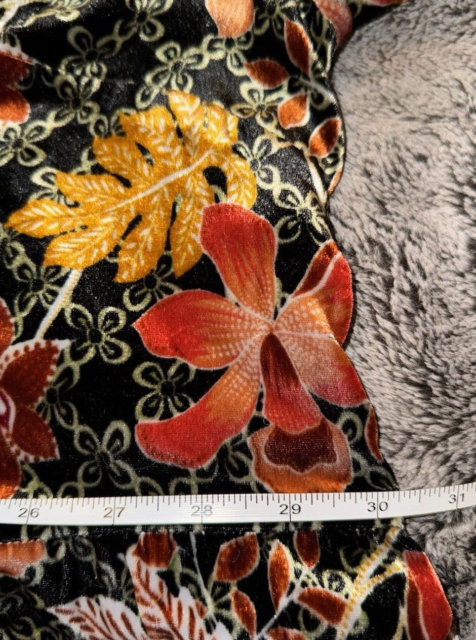 Johnny Was 3X Velvet Mini Dress Tiered Fall Colors Babydoll Beaded Tassels Johnny Was