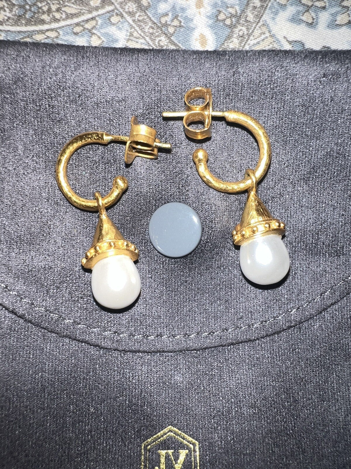 Julie Vos Pearl Teardrop Hoop Earrings Julie Vos