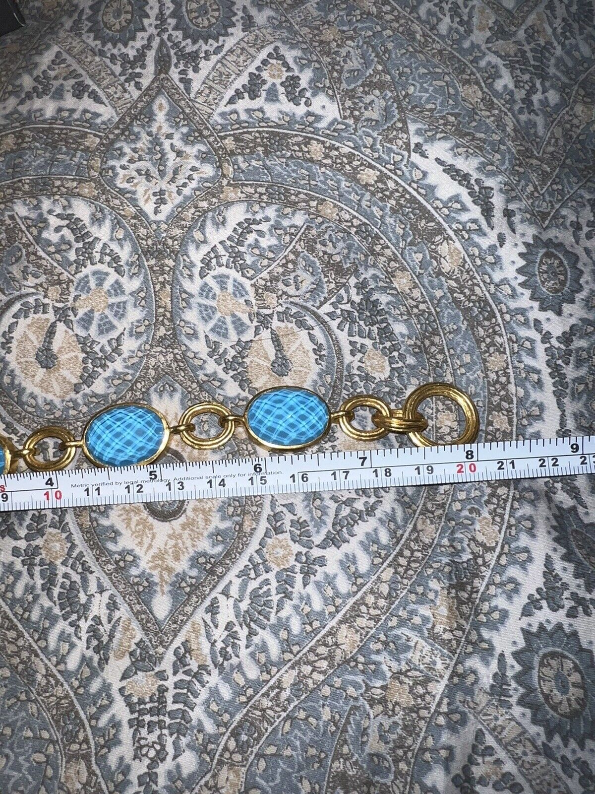 NEW Julie Vos Pacific Blue Toggle Link Bracelet 24k Gold Plates NWOT