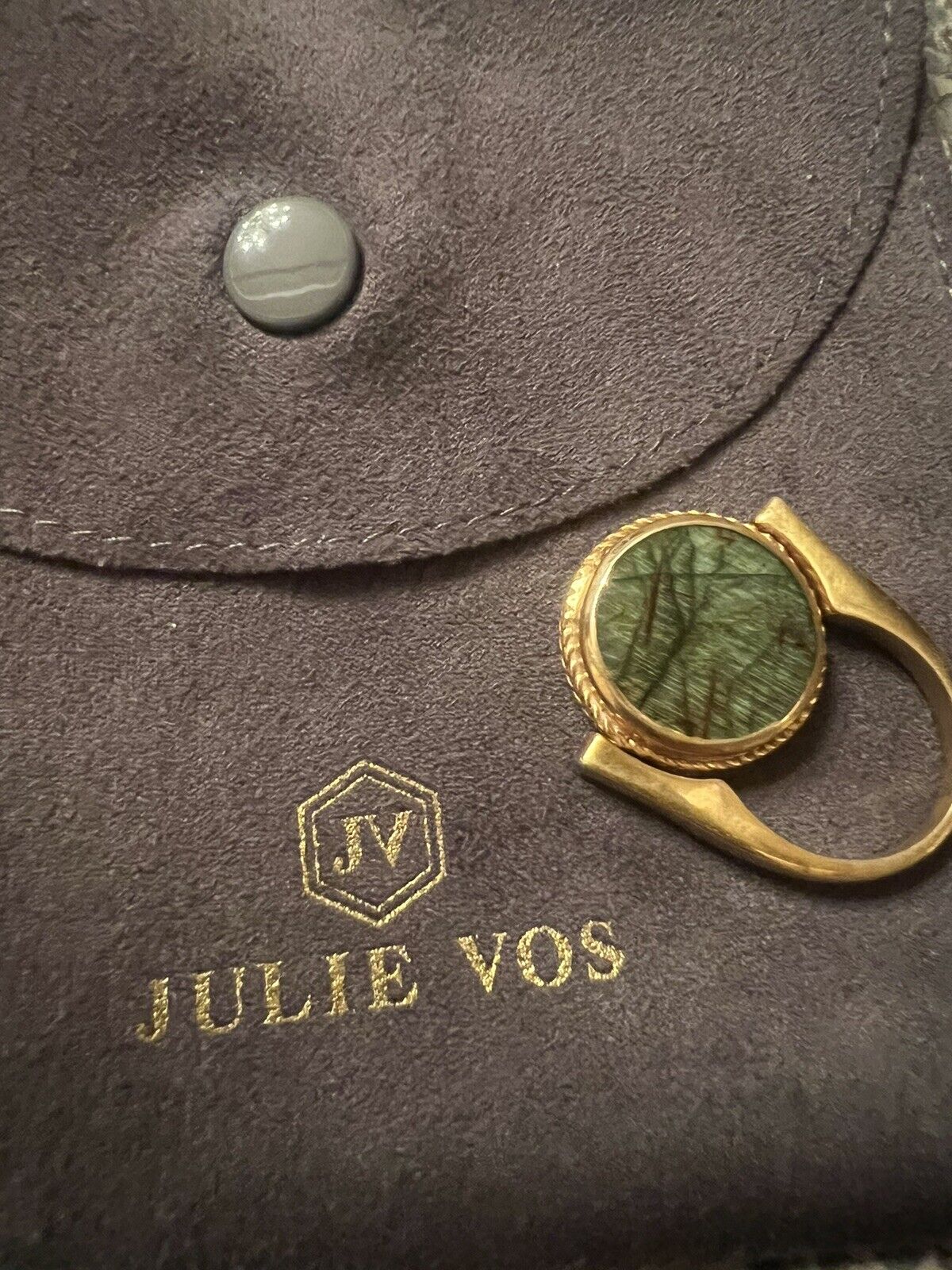 Julie Vos Coin Revolving Ring W/ Labradorite & Pegasus Two In One Sz 7 RARE