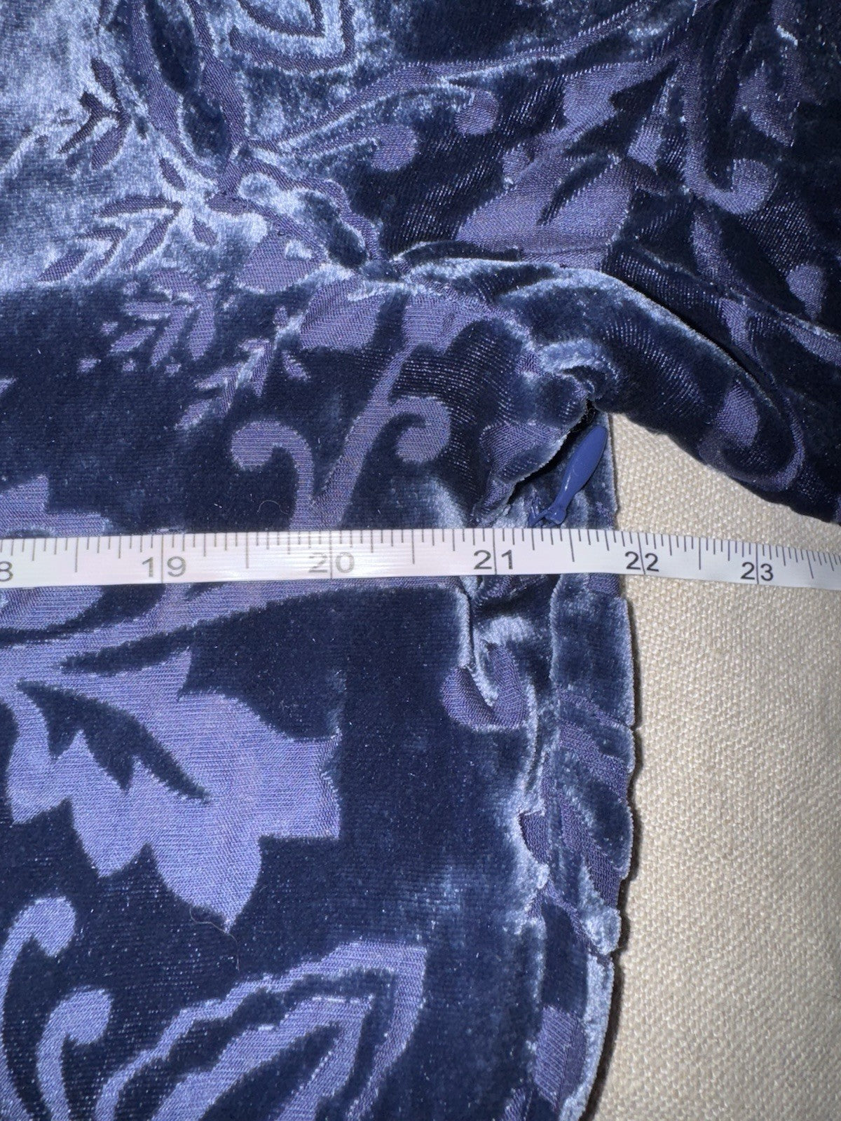 Johnny Was PXL Midnight Blue Velvet Burnout Shift MIDI Dress Lightweight Johnny Was