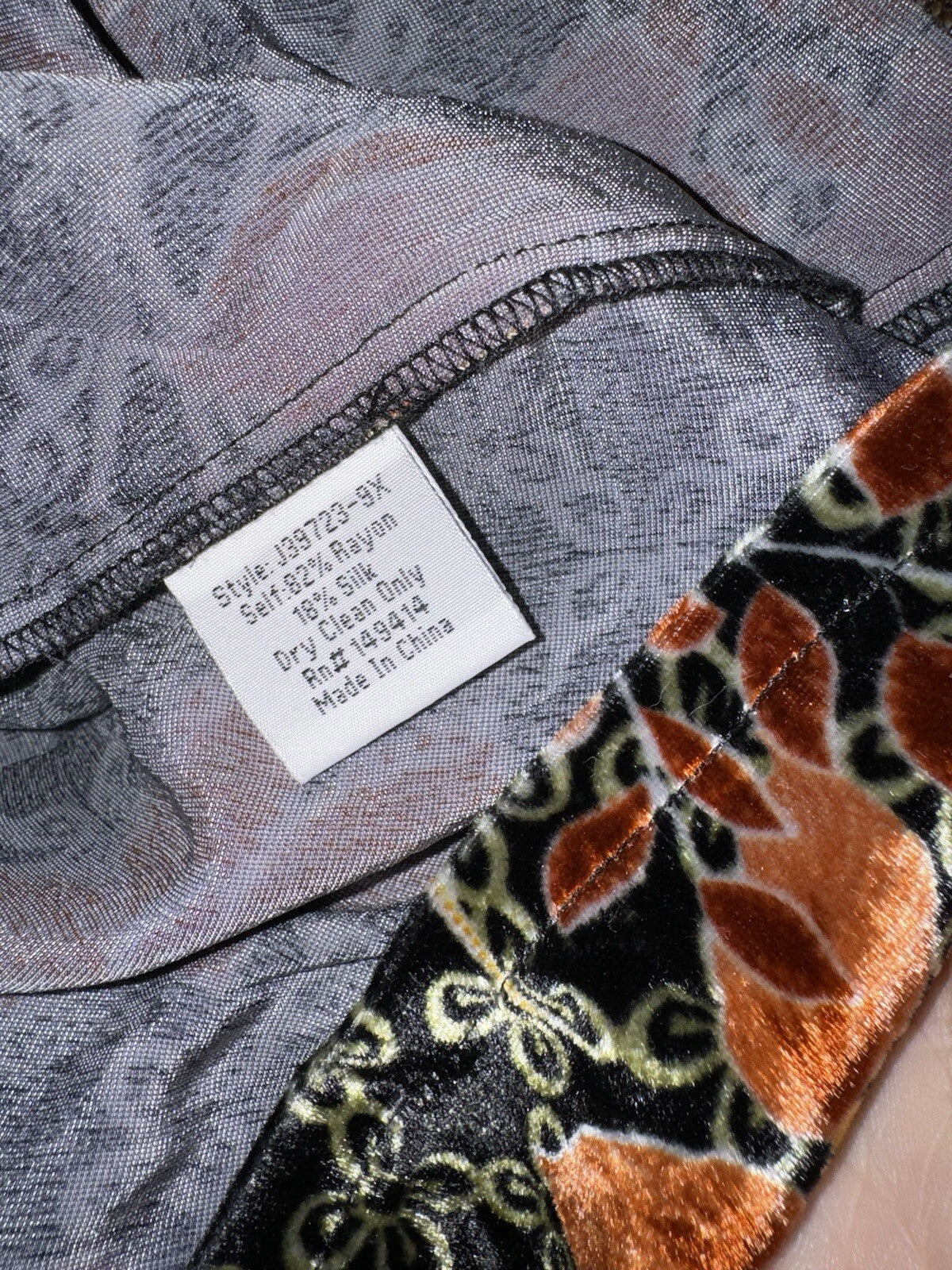 Johnny Was 3X Velvet Mini Dress Tiered Fall Colors Babydoll Beaded Tassels Johnny Was