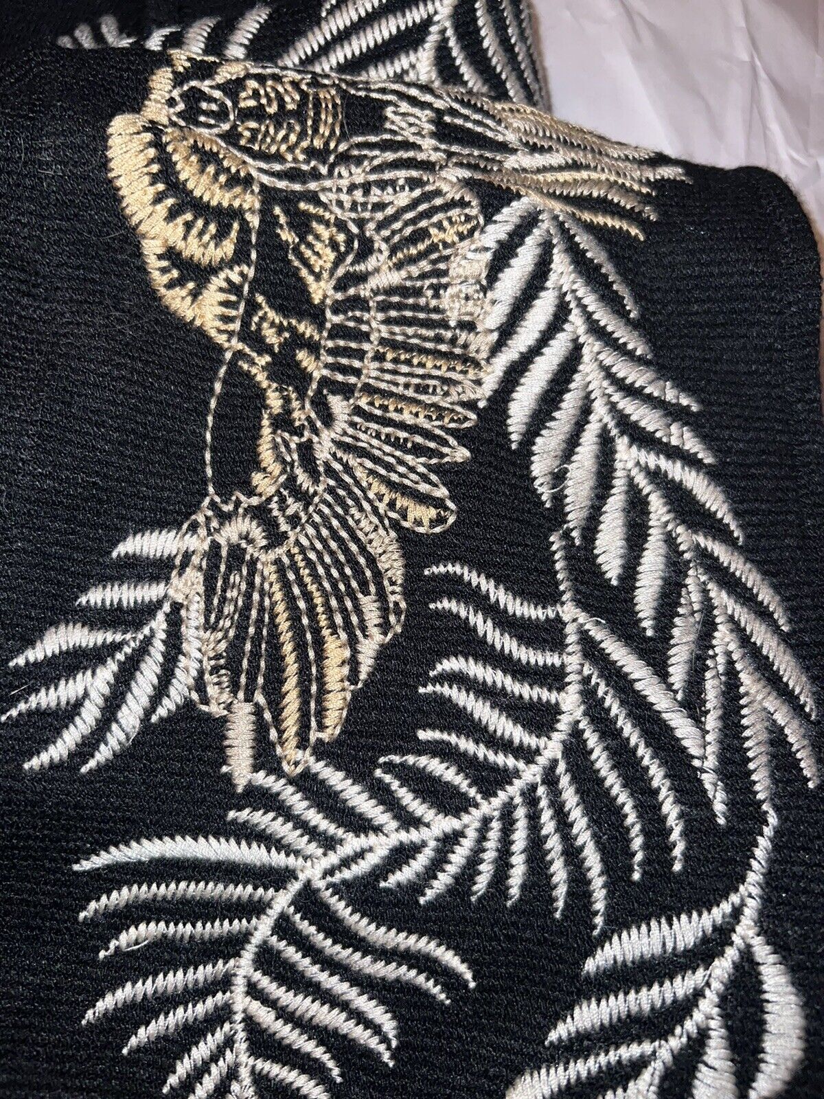 Johnny Was Black Embroidered Sweater Kimono WRAP Sz XL 1X 1XL Phoenix & Fern