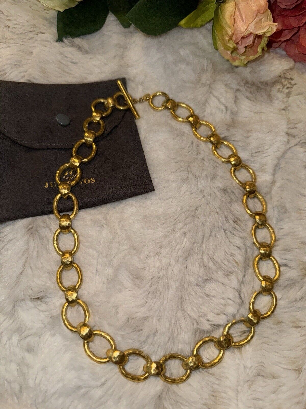 Julie Vos 24K Plated Statement Necklace Toggle Link RETIRED Heavy Chain