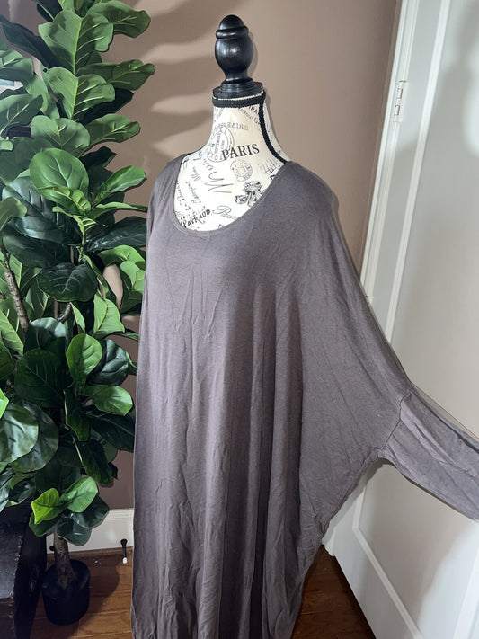 Bryn Walker Chocolate Brown Dolman Sleeve Maxi Dress Batwing 3X 3XL MSRP$198 Bryn Walker