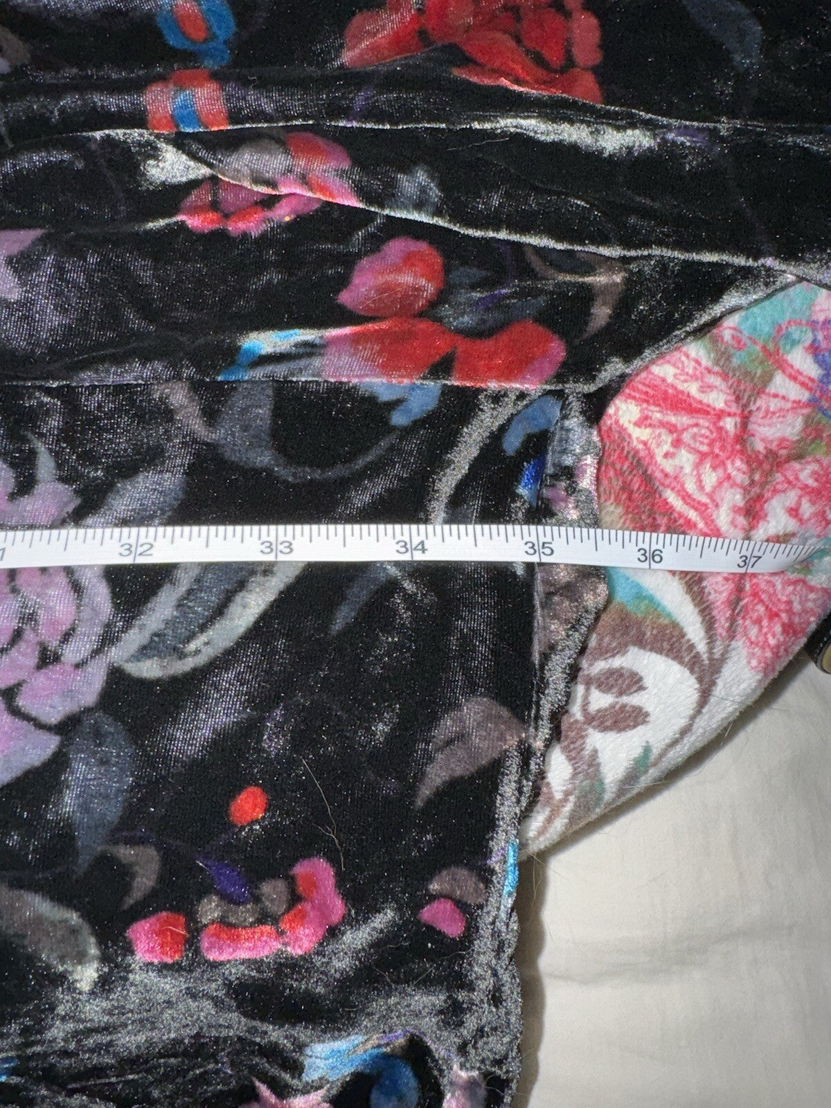 Johnny Was 3X Plus Black & Red Velvet Kimono Wrap Floral Cardigan Jacket Johnny Was