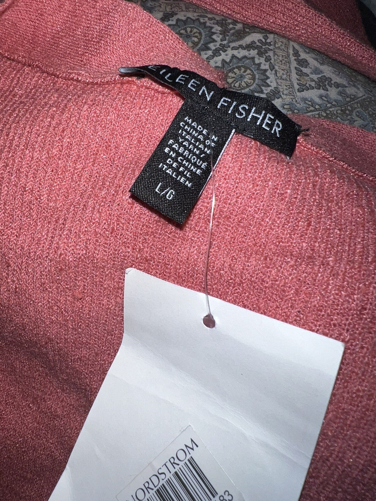 Eileen Fisher Persimmon Linen Cardigan Sweater Sz L Eileen Fisher