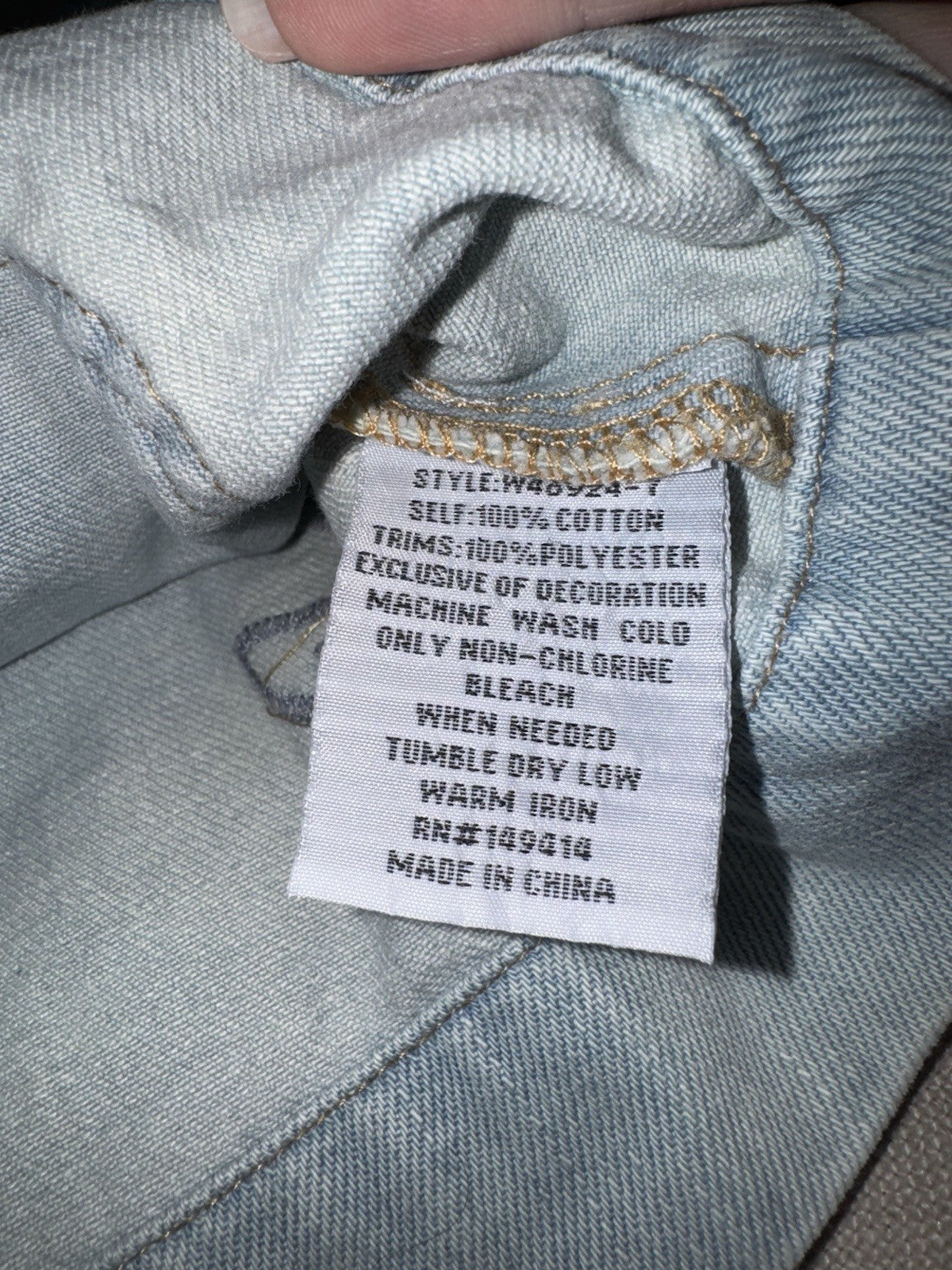 Johnny Was XL Denim Jacket Shacket Coat Embroidered Blue Light Wash Johnny Was