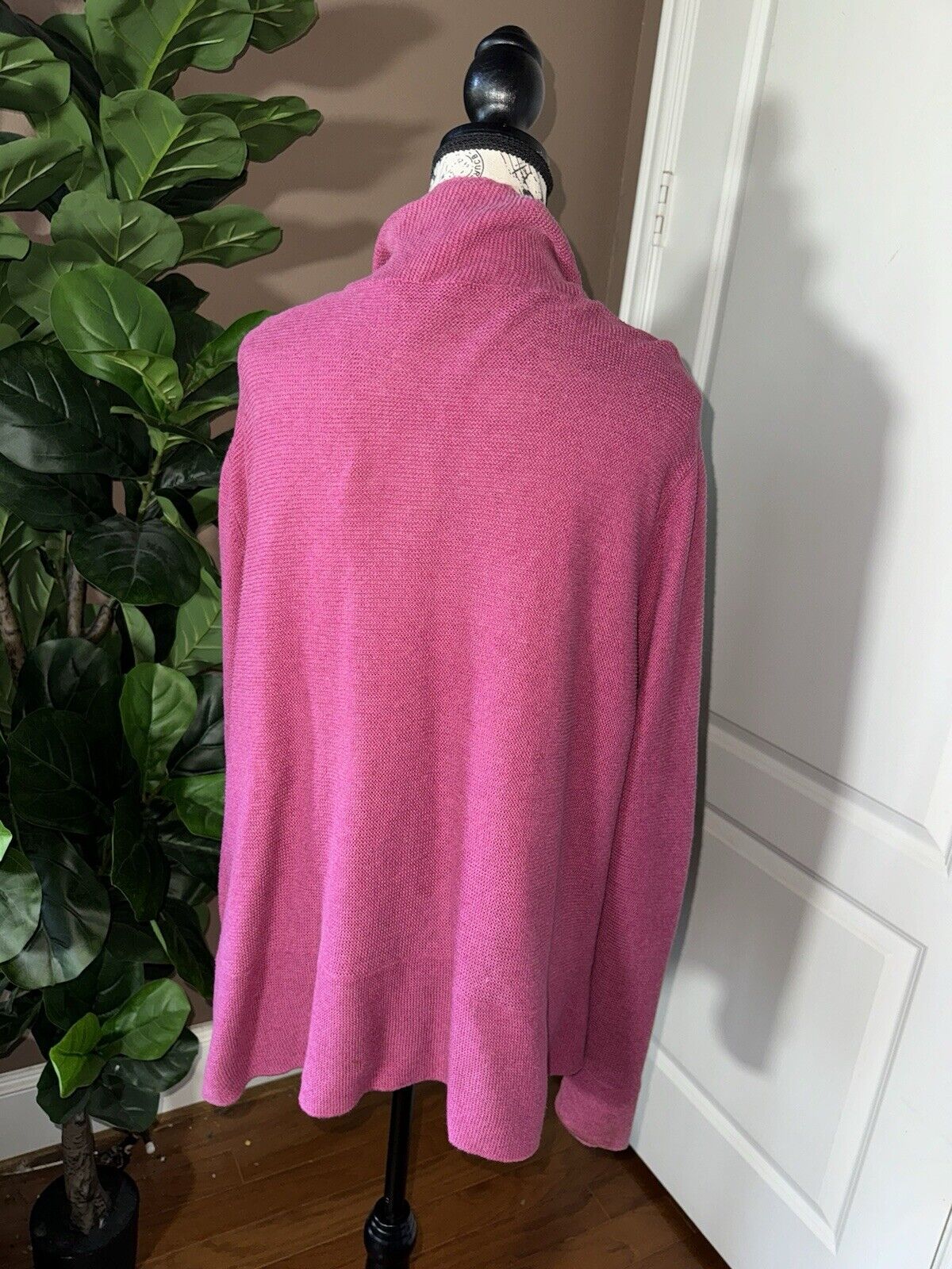 Eileen Fisher 2X Fushia Pink Cardigan Jacket Top Wrap Kimono Sweater Coat Soft