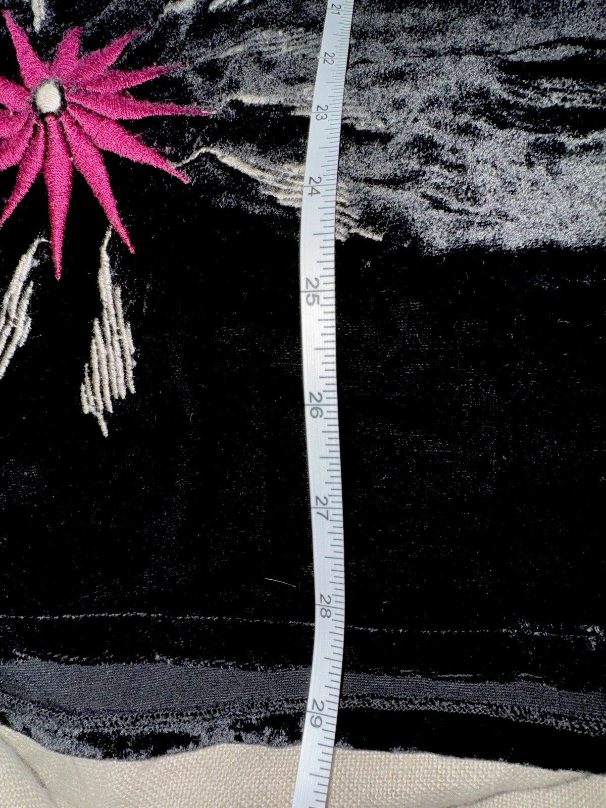 Johnny Was L Black Velvet Peasant Top Tunic Blouse Shirt Embroidered Roses Stars Johnny Was